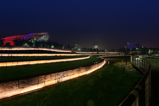 金華燕尾洲公園夜景照明工程詳解--2015神燈獎(jiǎng)申報(bào)項(xiàng)目